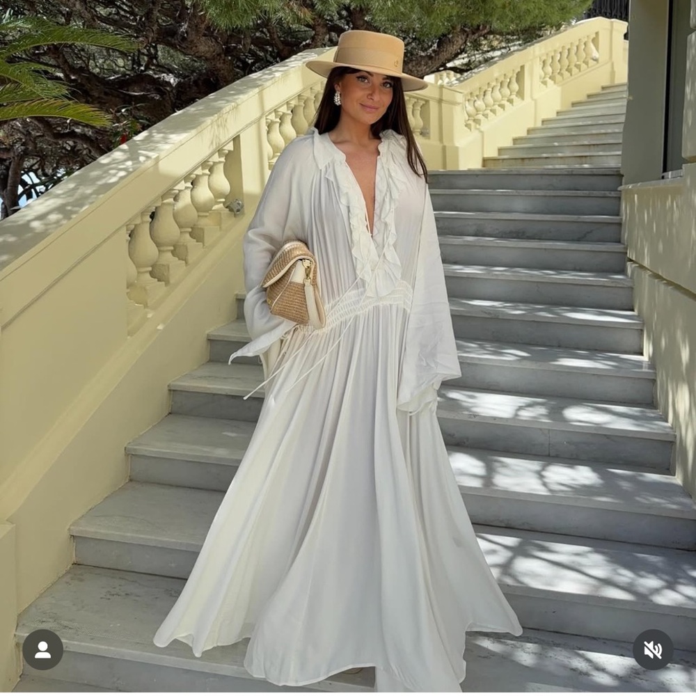 H&M EDITION STUDIO COLLECTION RUFFLED WHITE DRESS